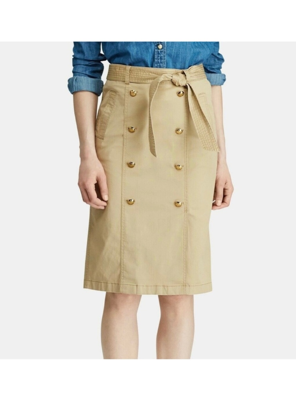 Ralph Lauren Twill Belted Skirt
